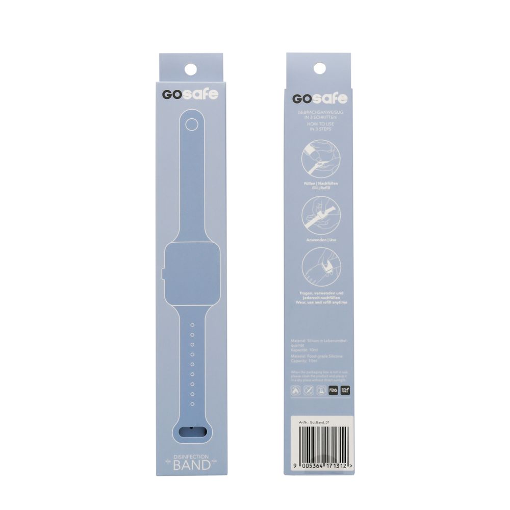 GOSAFE Desinfektionsarmband aus Silikon • Desinfektionsspender Armband • Desinfektionsmittel für unterwegs • Hygiene Armband • Armband mit Desinfektionsmittel • in 4 versch. Farben