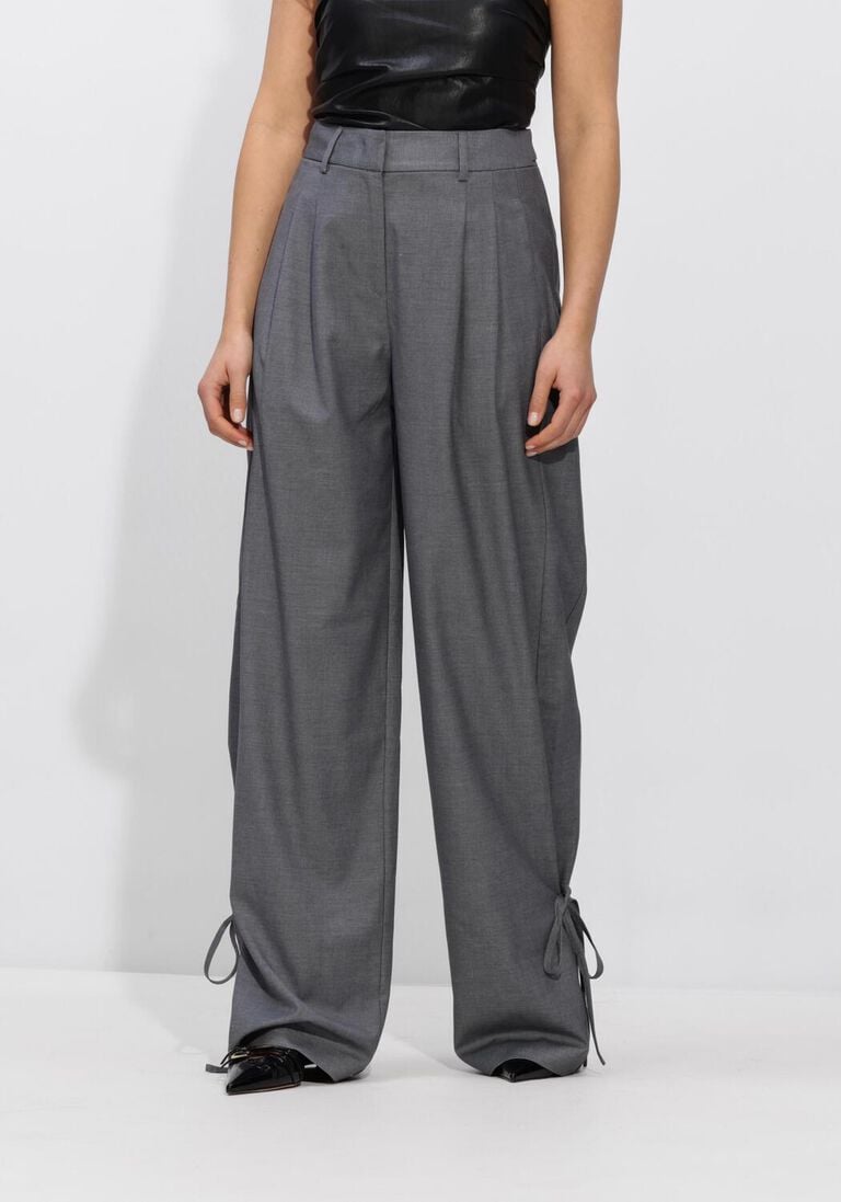 grijze co'couture broeken liam string pleat ll pant