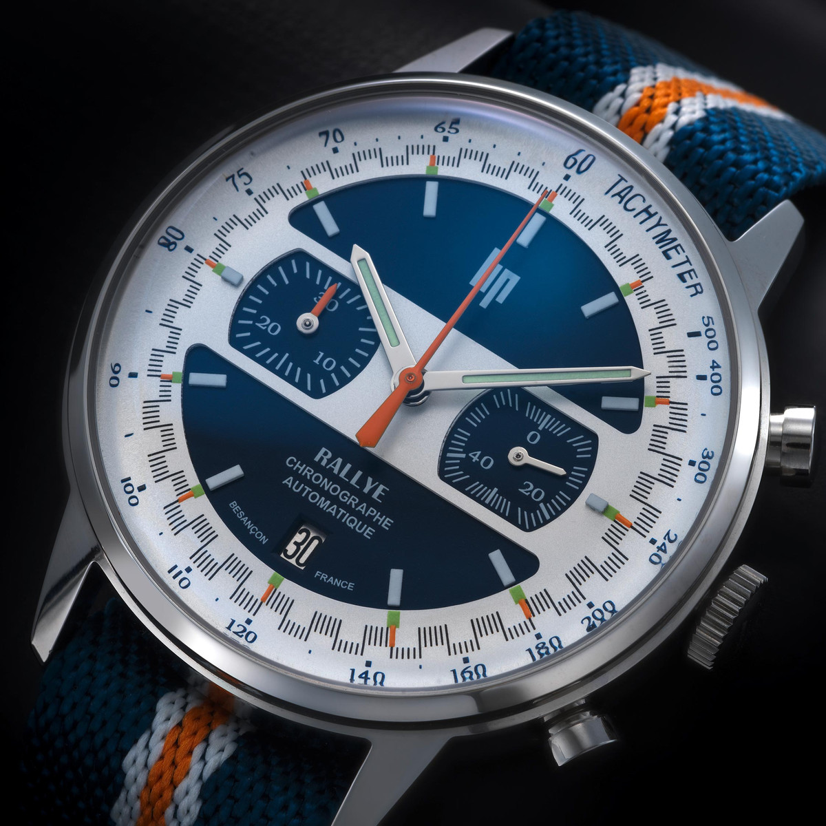 Montre LIP homme automatique, bracelet tissu autres couleurs