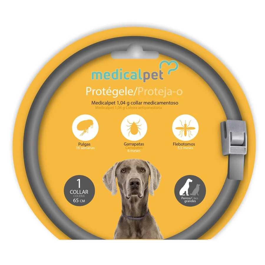 Coleira antiparasitária Medicalpet para cães de grande porte