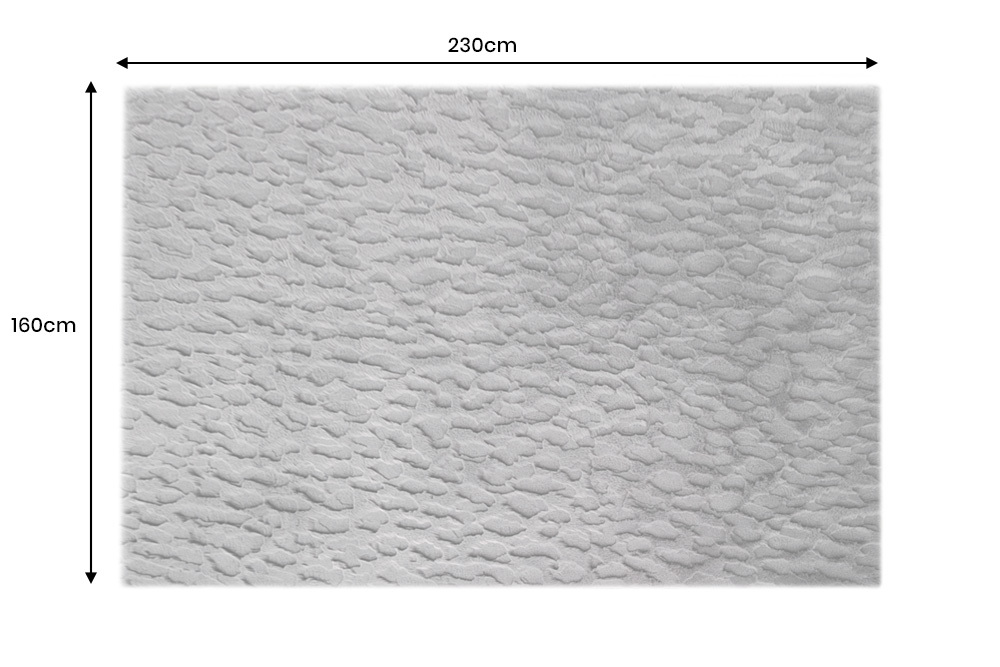 Moderner Teppich DUNE 230x160cm anthrazit Hochflor Indoor-Teppich Hoch-Tief-Effekt Faux-Fur