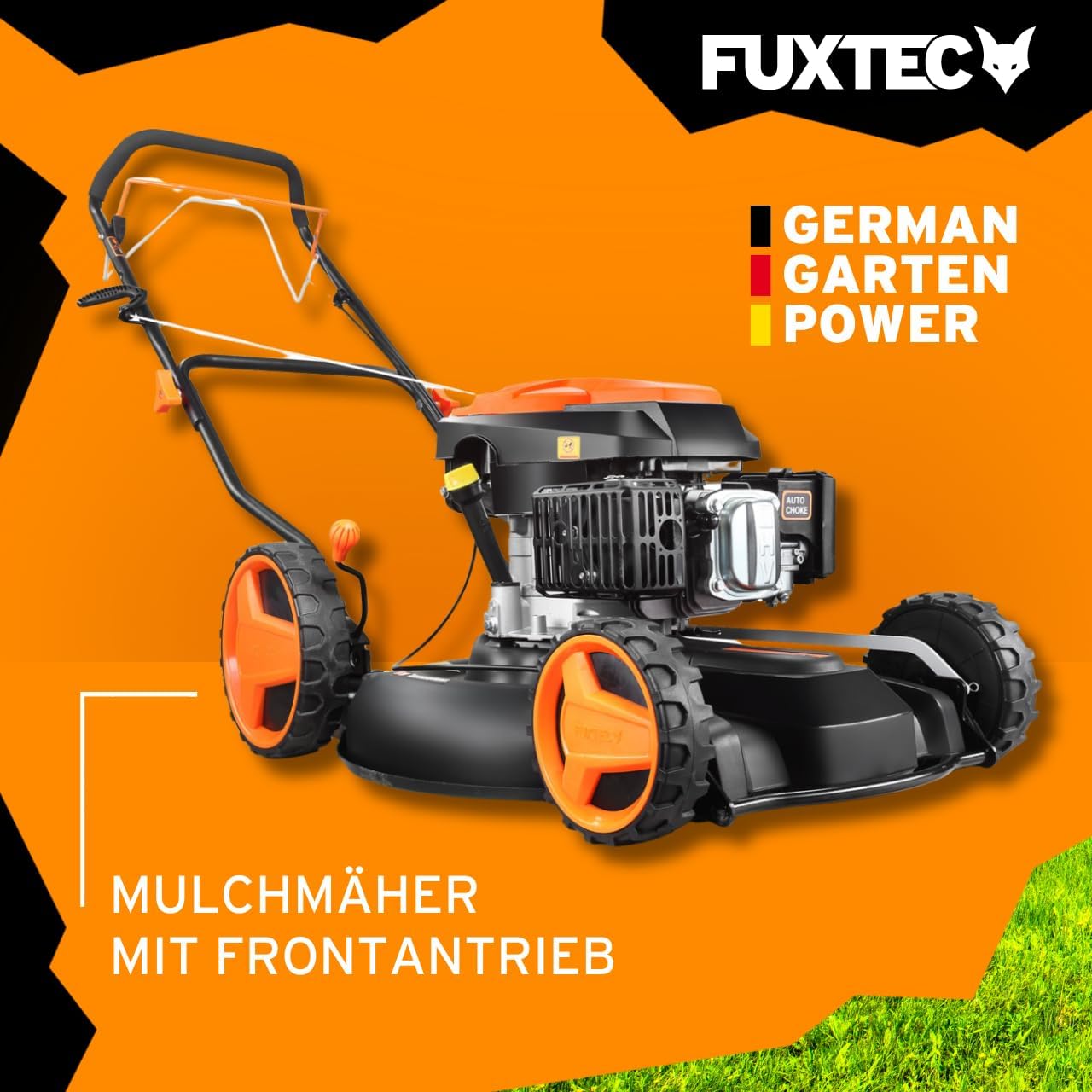 FUXTEC Benzin Rasenmäher FX-RM51SA96 Profi Mulchmäher mit 51 cm und Selbstantrieb leistungsstarker 196 cc Motor Motormäher Mulchen