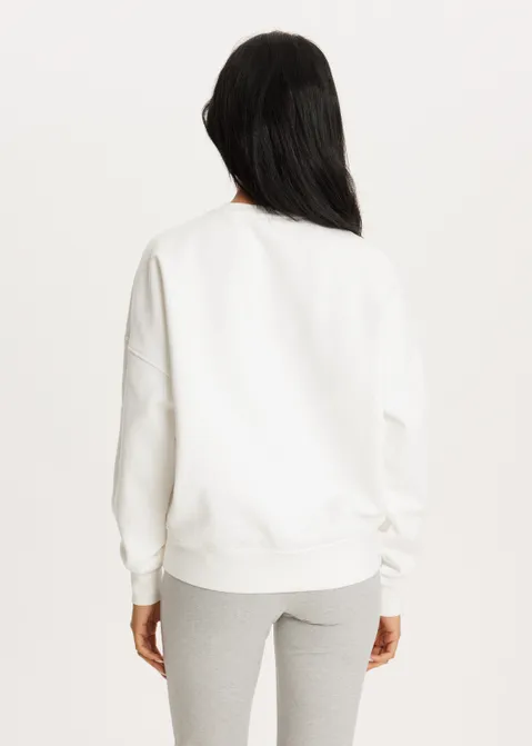 Sweater met print beer off-white (WIT.O)