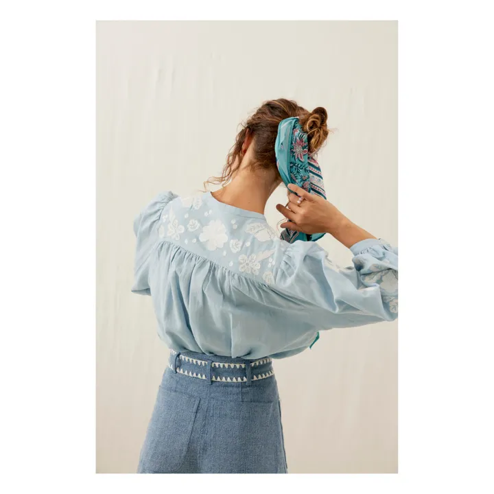 Louise Misha Foulard Capucine - Collection Femme | Bleu canard