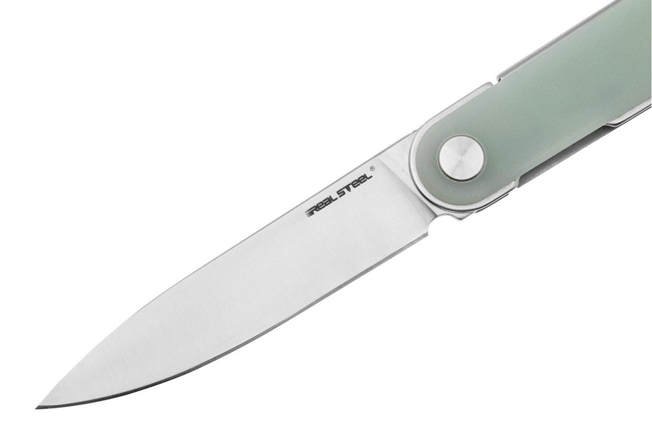 Real Steel Iris Front Flipper 8061BN Satin 12C27, Natural G10, zakmes