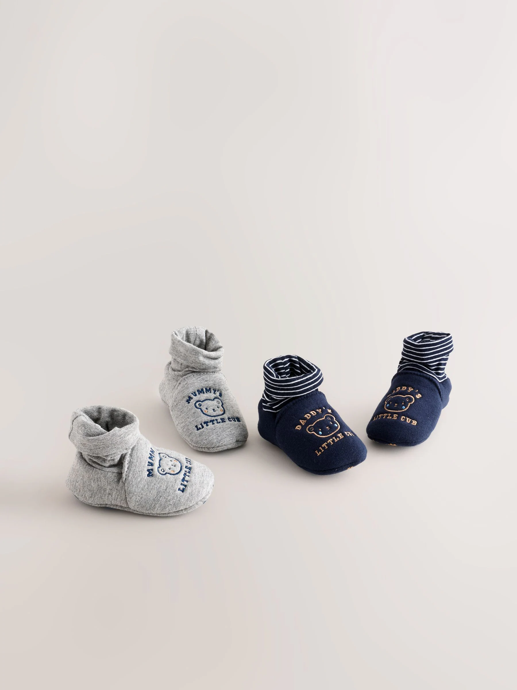 Blauw - Mummy and Daddy verpakking van 2 paar babysokken (0 - 24 mnd) (0 - 18 mnd)