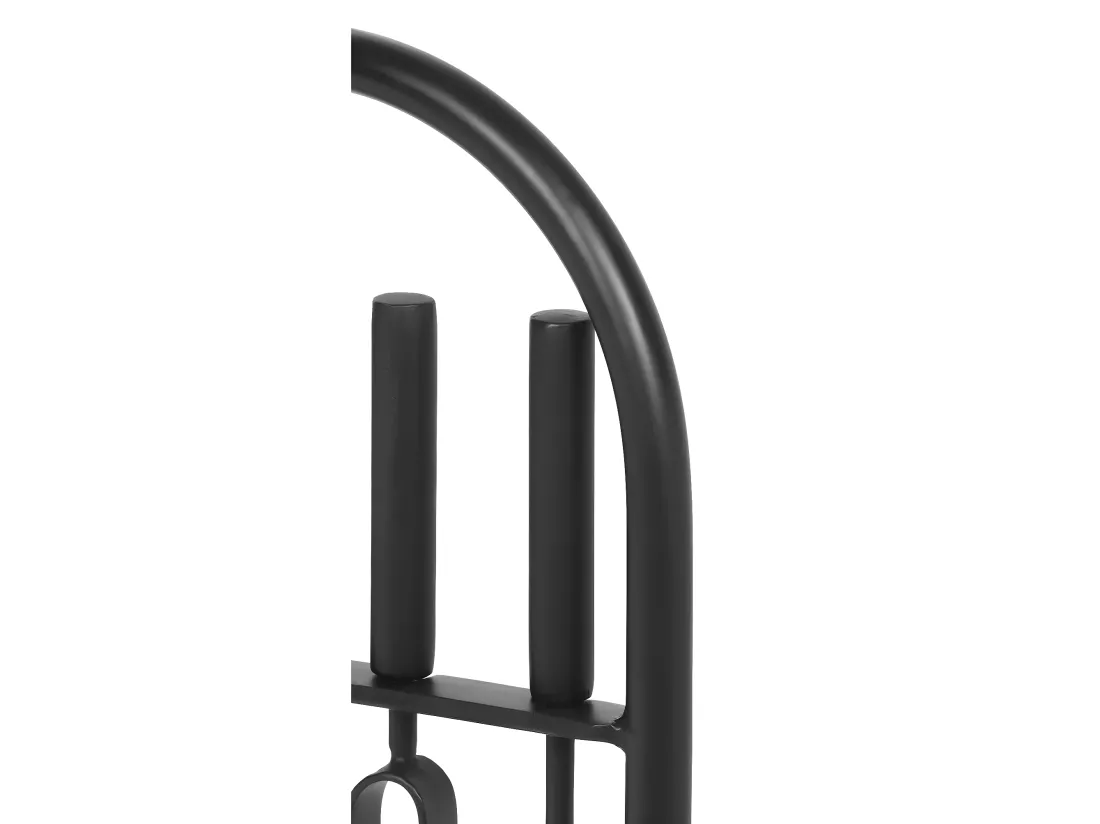 Serviteur de cheminée 4 outils en métal - L. 27 x P. 17 x H. 58 cm - Noir - KARREL