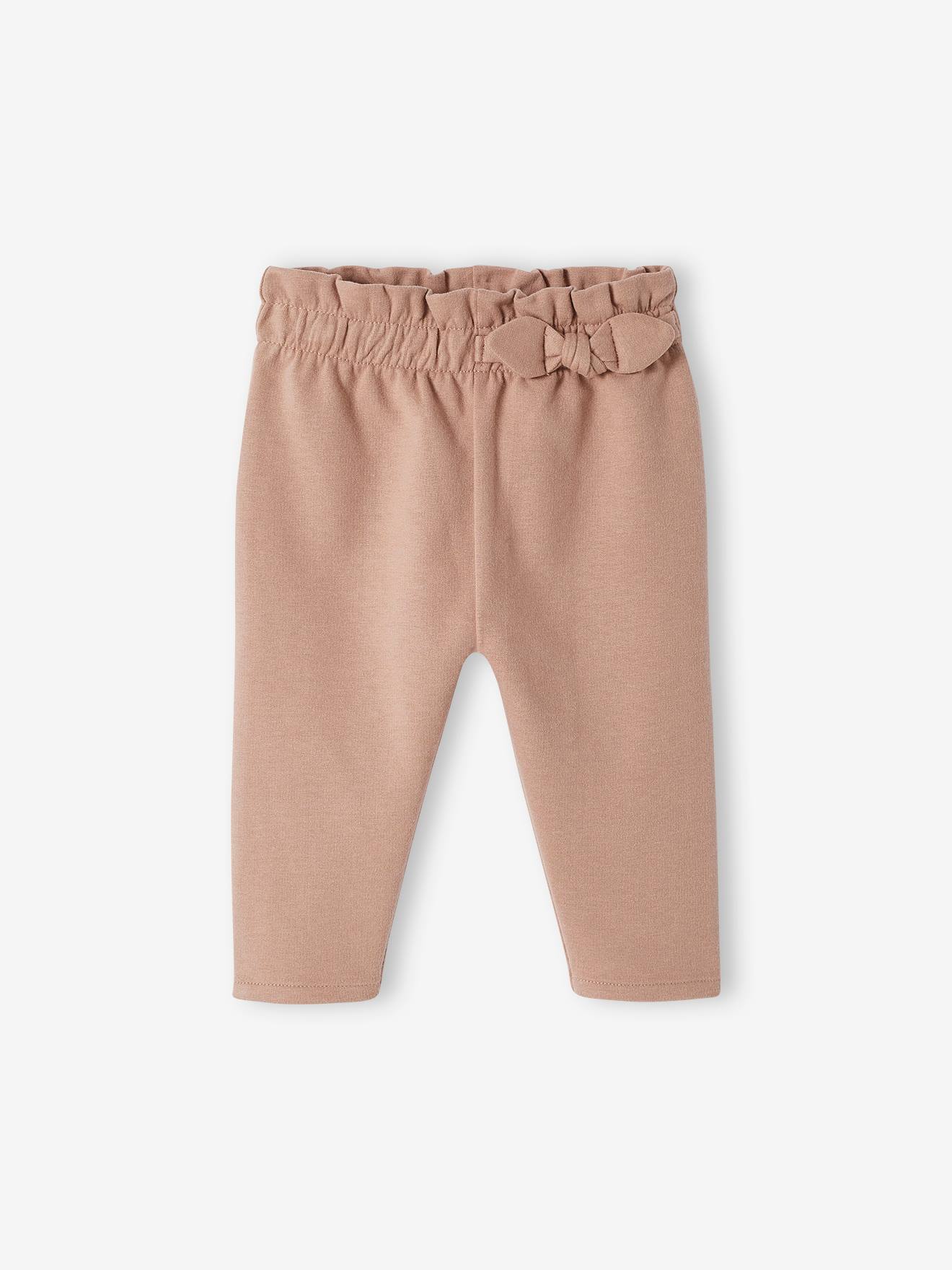 Calça de lã polar azul-escura lisa com cintura elástica para bebê