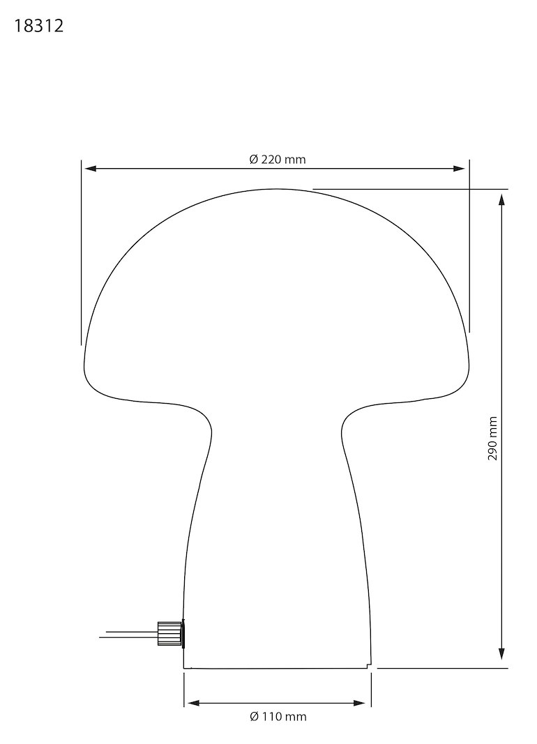 Mushi bordlampe Stor hvit E27