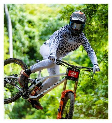 Maillot Manches Longues Dharco Signé Amaury Pierron Léopard Blanc