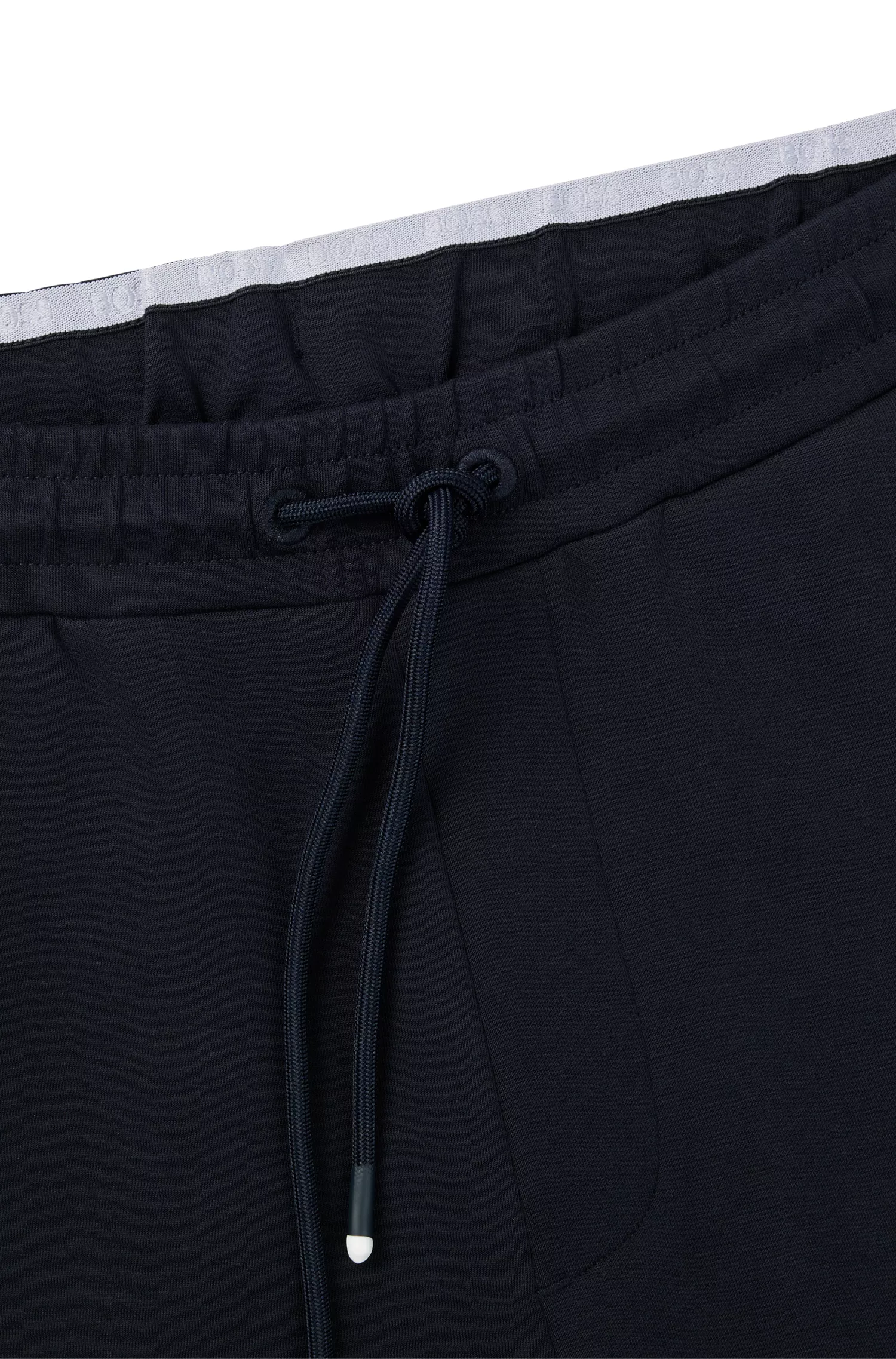 Calça de fato de treino BOSS em mistura de algodão verde com estampas de riscas e logótipo.