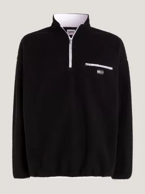 Moletom essencial tonal com zíper até a metade em sherpa