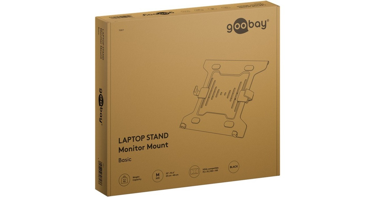 goobayLaptophouder voor monitorarm,10 tot 15,6 inch standaard  (Zwart)