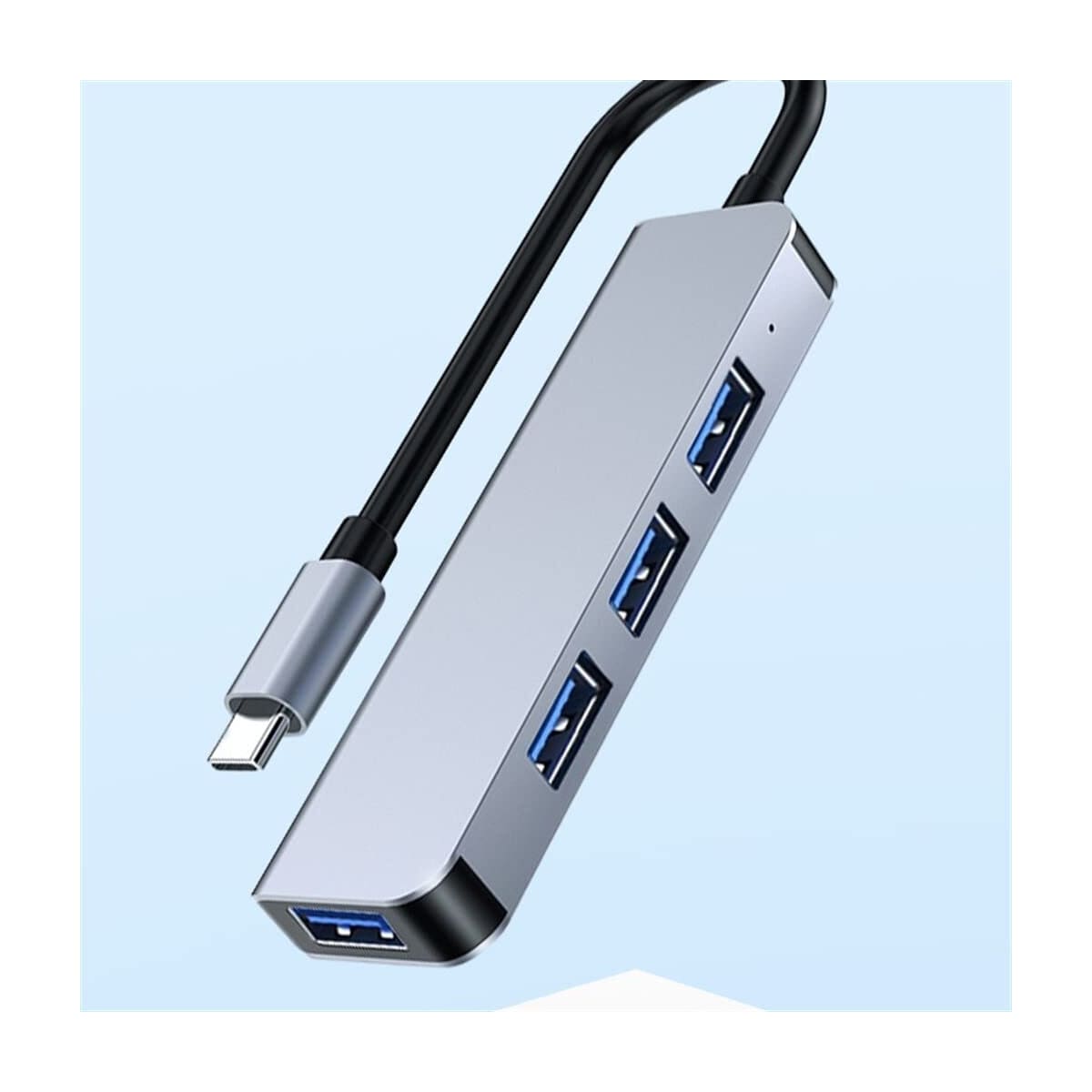 Dual Type-C USB A Hub med 4 USB3.0-porter