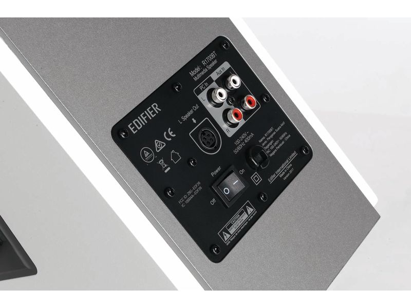 Edifier Regallautsprecher Paar R1700BT Silber, Weiss Leistungsstarke aktive 2.0 Regallautsprecher mit Bluetooth
