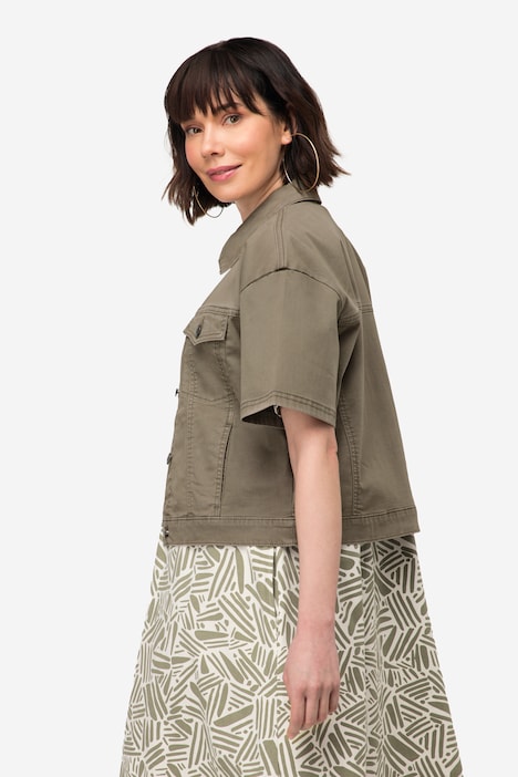 Jeansjacke, oversized, weiter Halbarm
