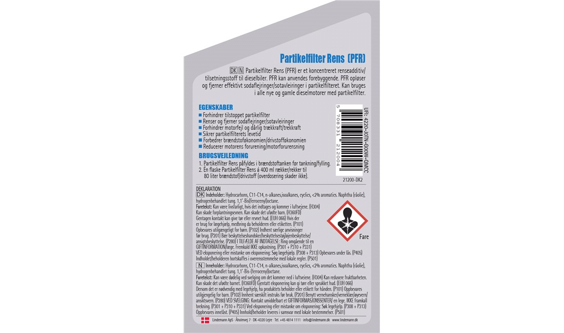 Lindemann partikelfilter rens 400 ml.