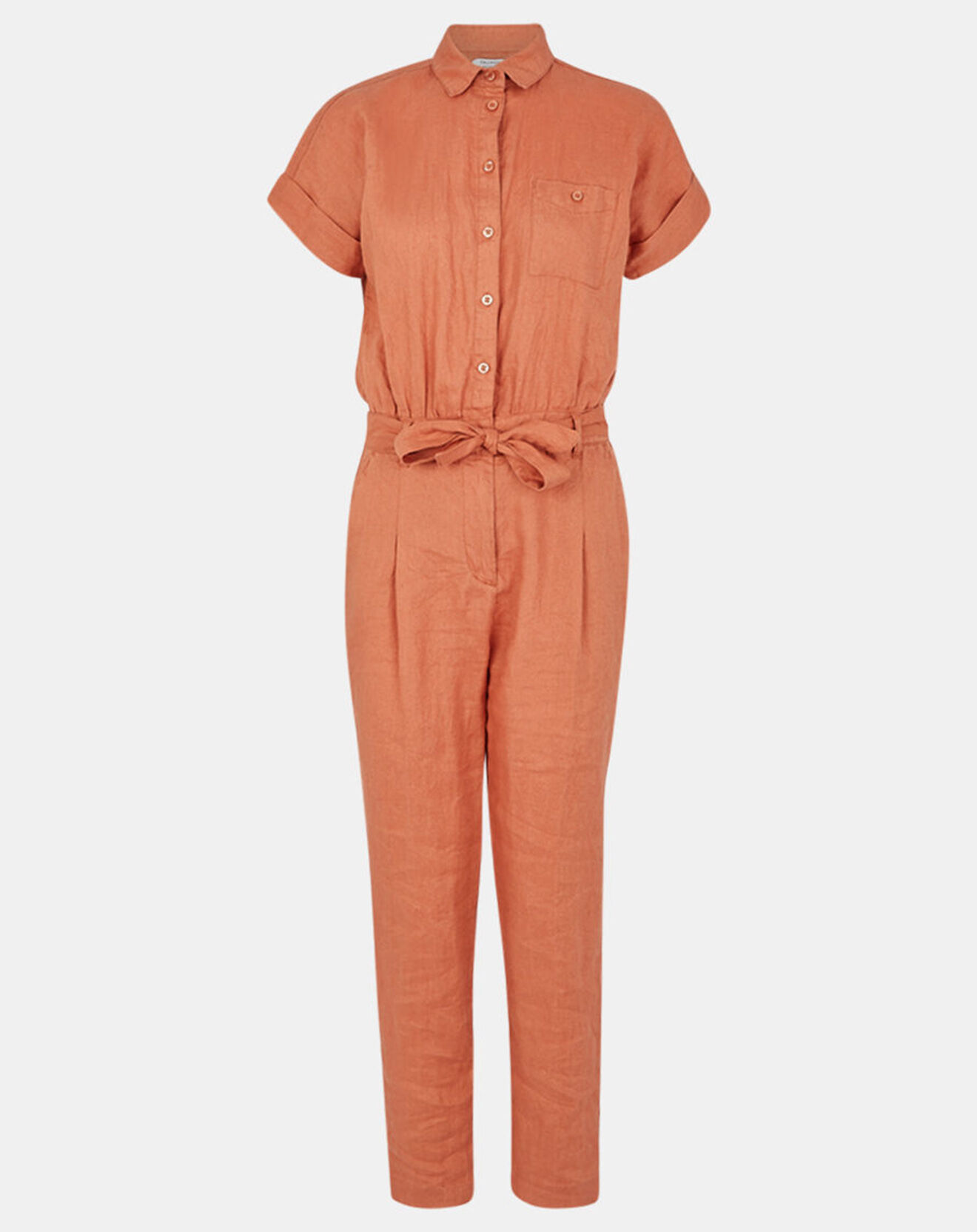 Galeries Lafayette Combinaison en 100% Lin Gary orange