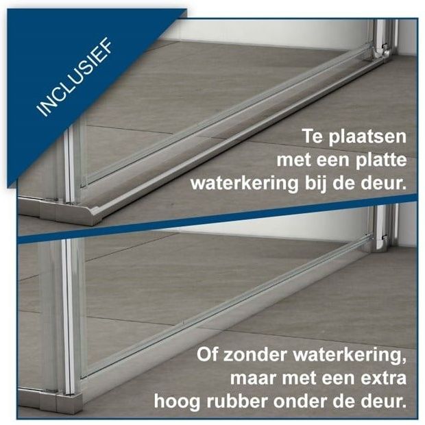 Zircon Comfort Douchecabine | 110x60 cm Chroom Helder glas Draaideur Rechthoek