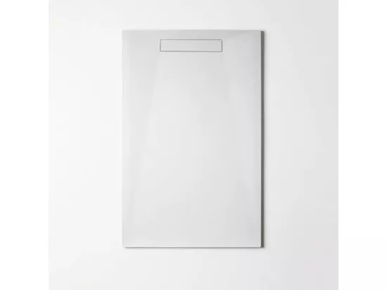 Receveur de Douche Extraplat ADICIONAL - 80X140x2,8cm - Texture Ardoise Blanc - Résine Minérale - RÉSIGRÈS