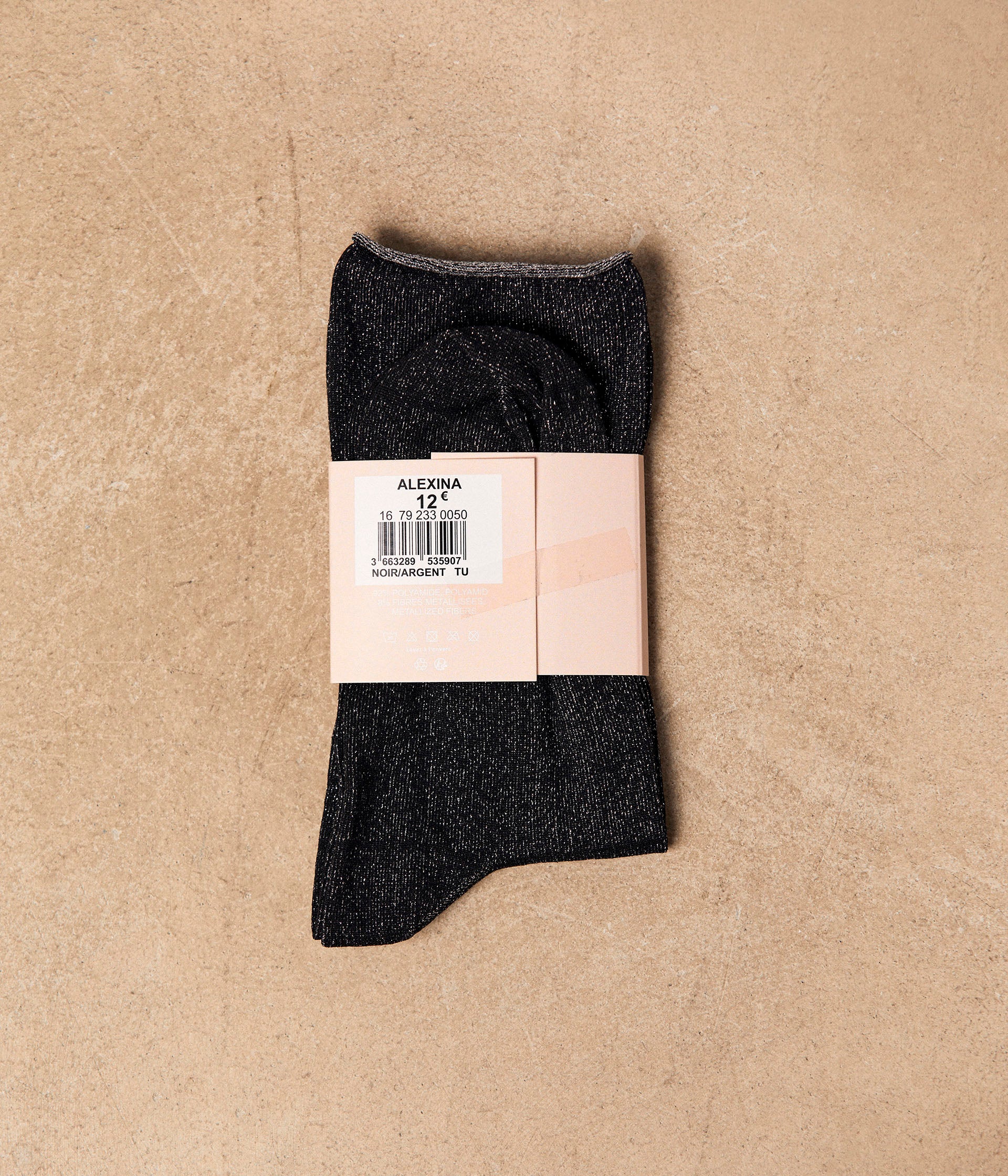 Chaussettes noir argent Alexina