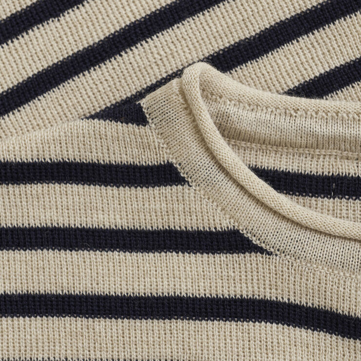 Huttelihut Pullover Stripe Wool Knit Dark navy