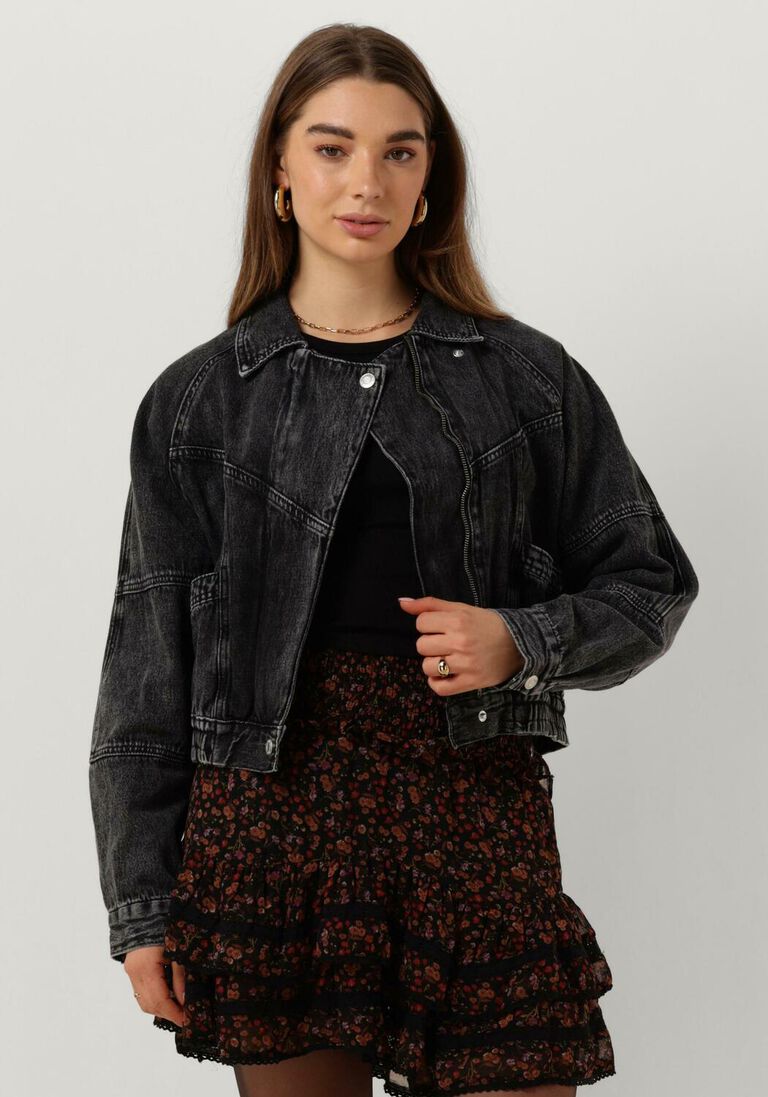 LOLLYS LAUNDRY donkergrijze lollys laundry spijkerjas kingston jacket
