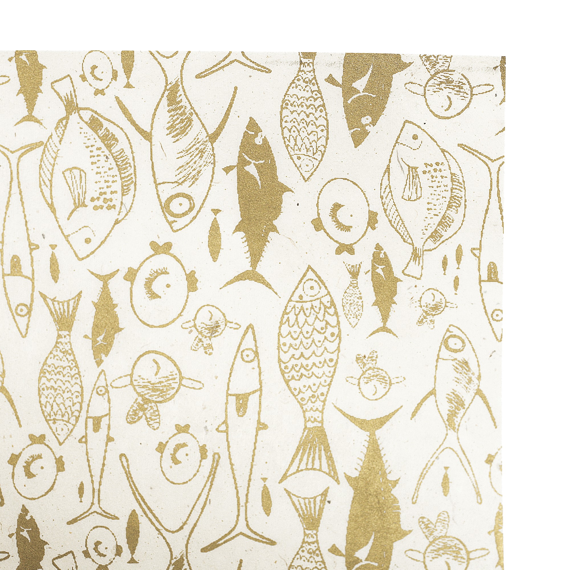 Geschenkpapier 'Fische', weiß, gold, L 76 cm, B 51 cm günstig bestellen