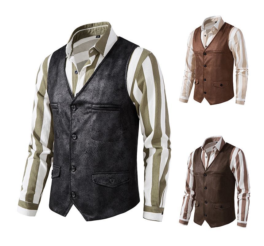 Fireon - V-hals corduroy vest met knopen