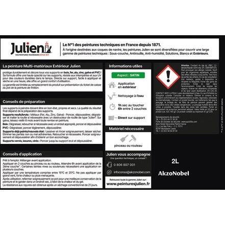Peinture 2 L Extérieur Multi-matériaux - Noir RAL9005