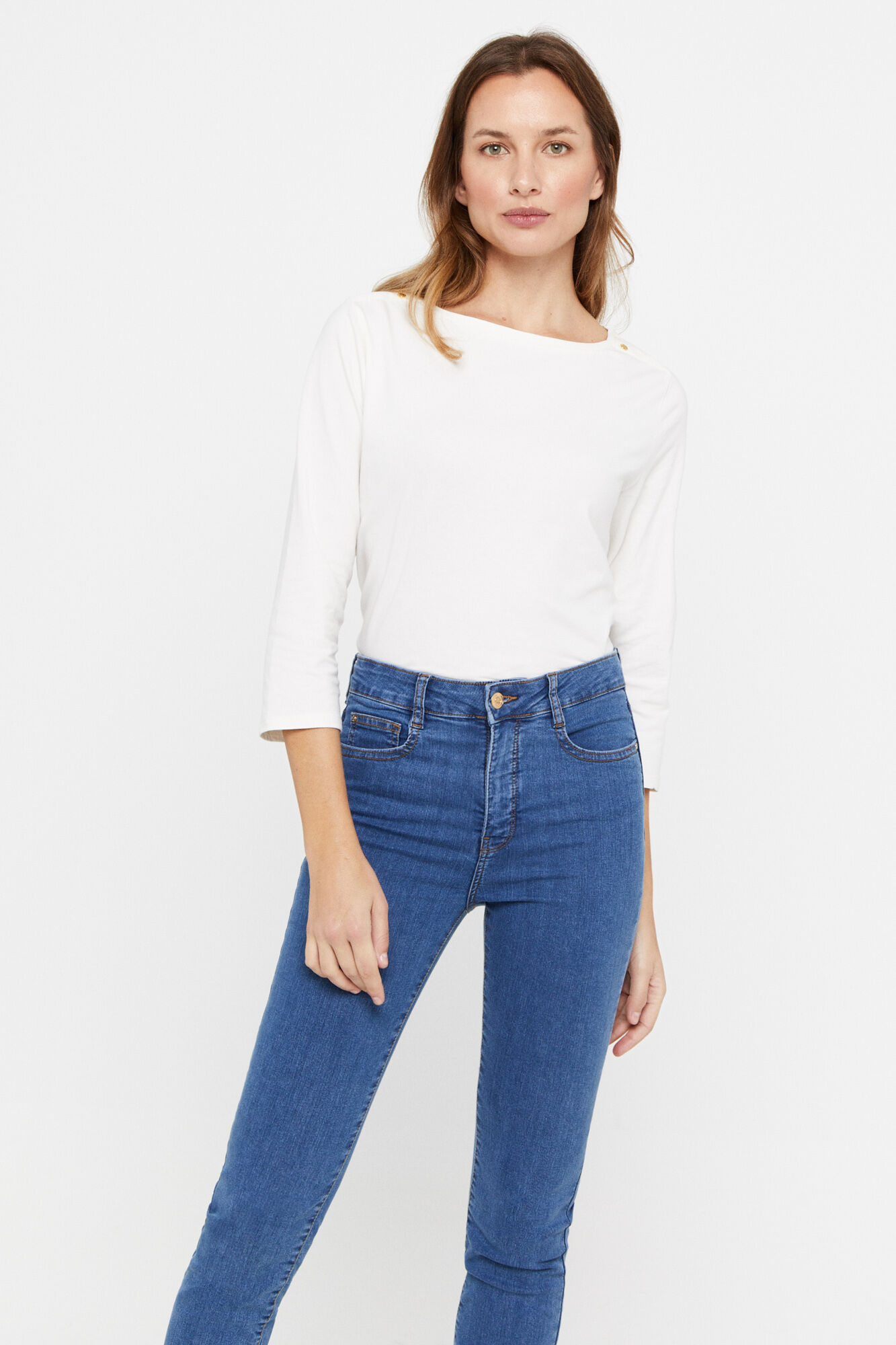 Calça jeans modeladora Sensational Fit - Azul escuro