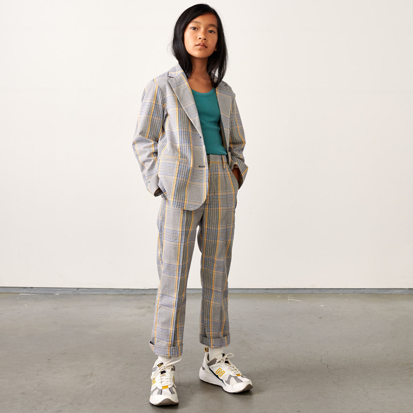 Bellerose Veste blazer Chick en Coton mélangé à carreaux grise