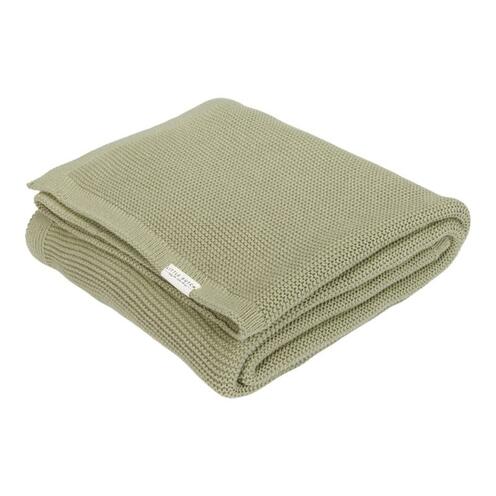 Couverture de lit bébé tricotée - Pure Olive - 110 x 140 cm - LITTLE DUTCH