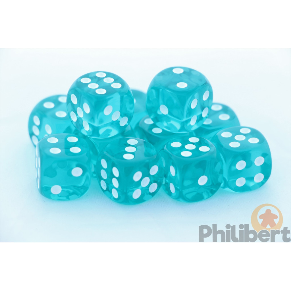 Set de 12 Dés 6 Faces Chessex : Translucent