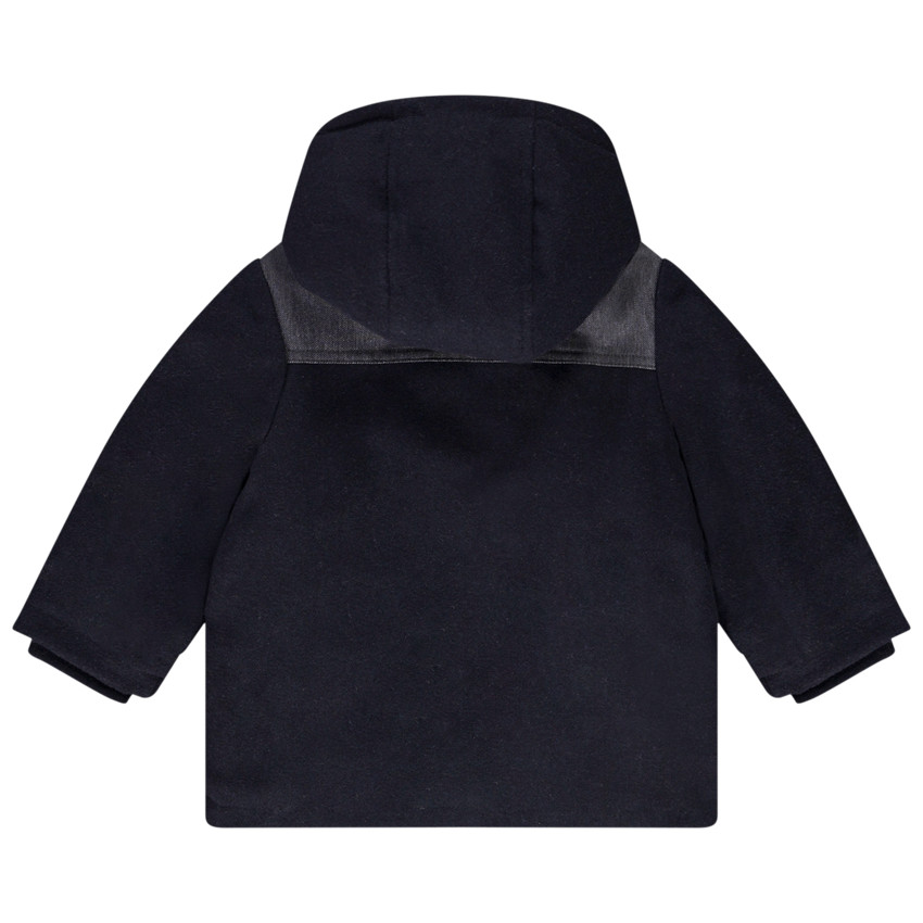 Manteau à capuche en drap de laine doublé flanelle pour bébé garçon