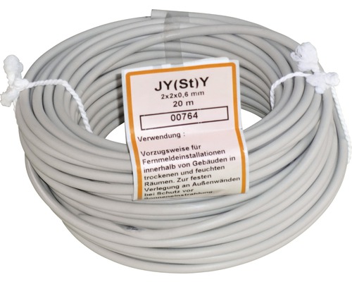 Telefoonkabel JY(ST)Y 2x2x0,6 mm 20 m grijs