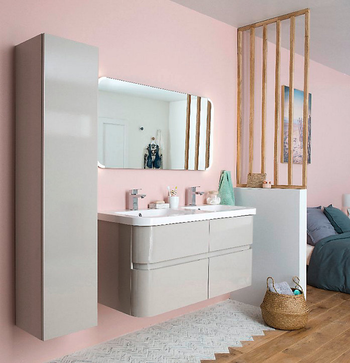 Miroir de salle de bains lumineux LED 105 x 60 cm, Cooke & Lewis Parentesi