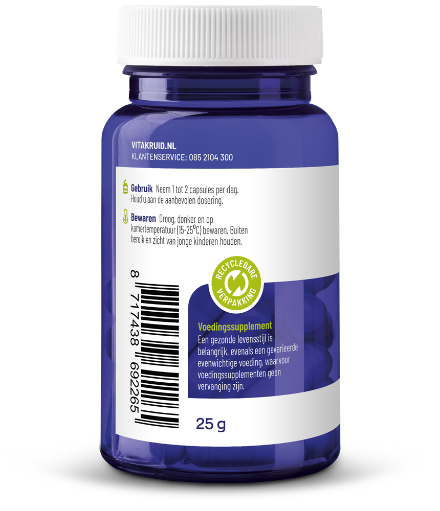 Vitakruid Biotine 2500 Mcg Voor Huid, Haar & Nagels (90 vega capsules)