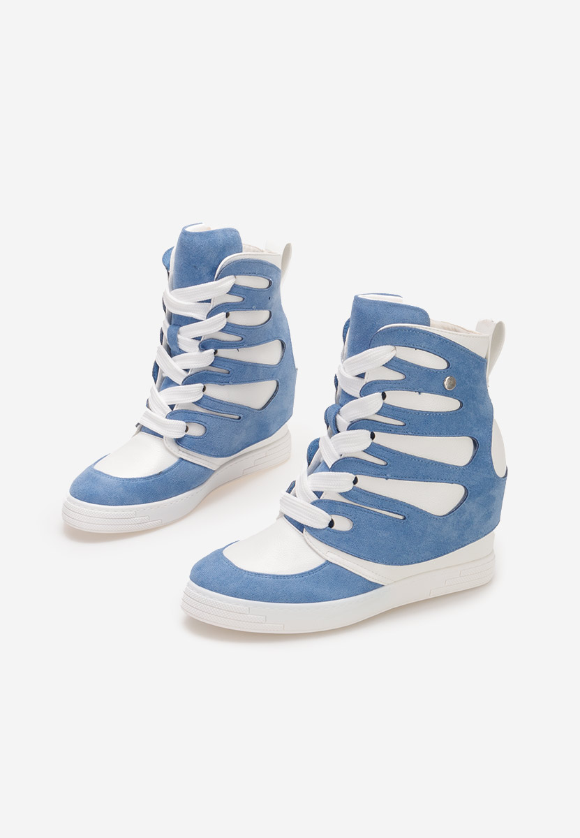 Baskets pour femme avec plateforme cachée bleus Kaia