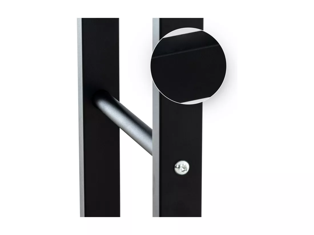 Etagère bois de cheminée - Métal - 25x80x150 cm - Noir - Keri