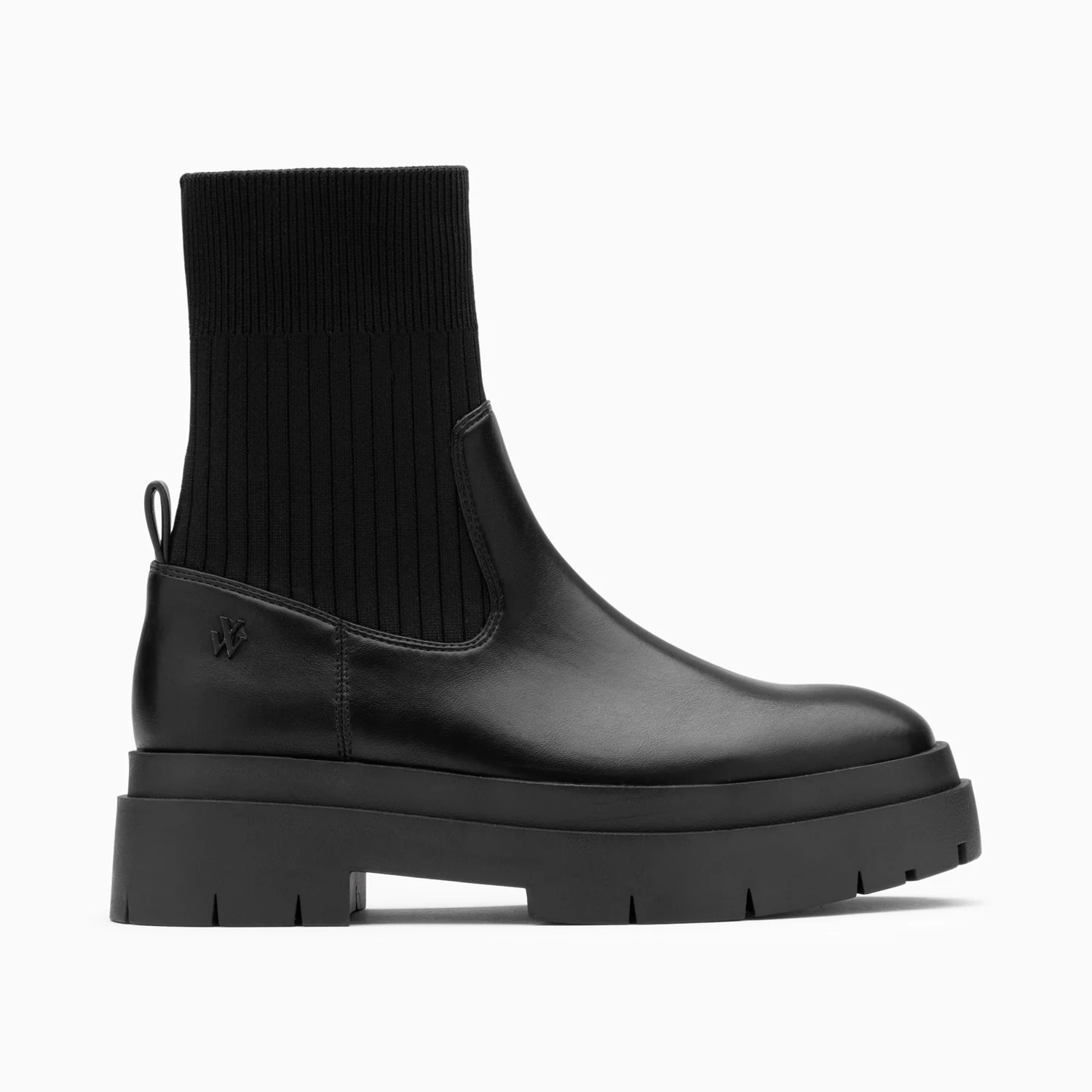 Bottines-Bottines chaussettes Elisa noires à plateforme crantée