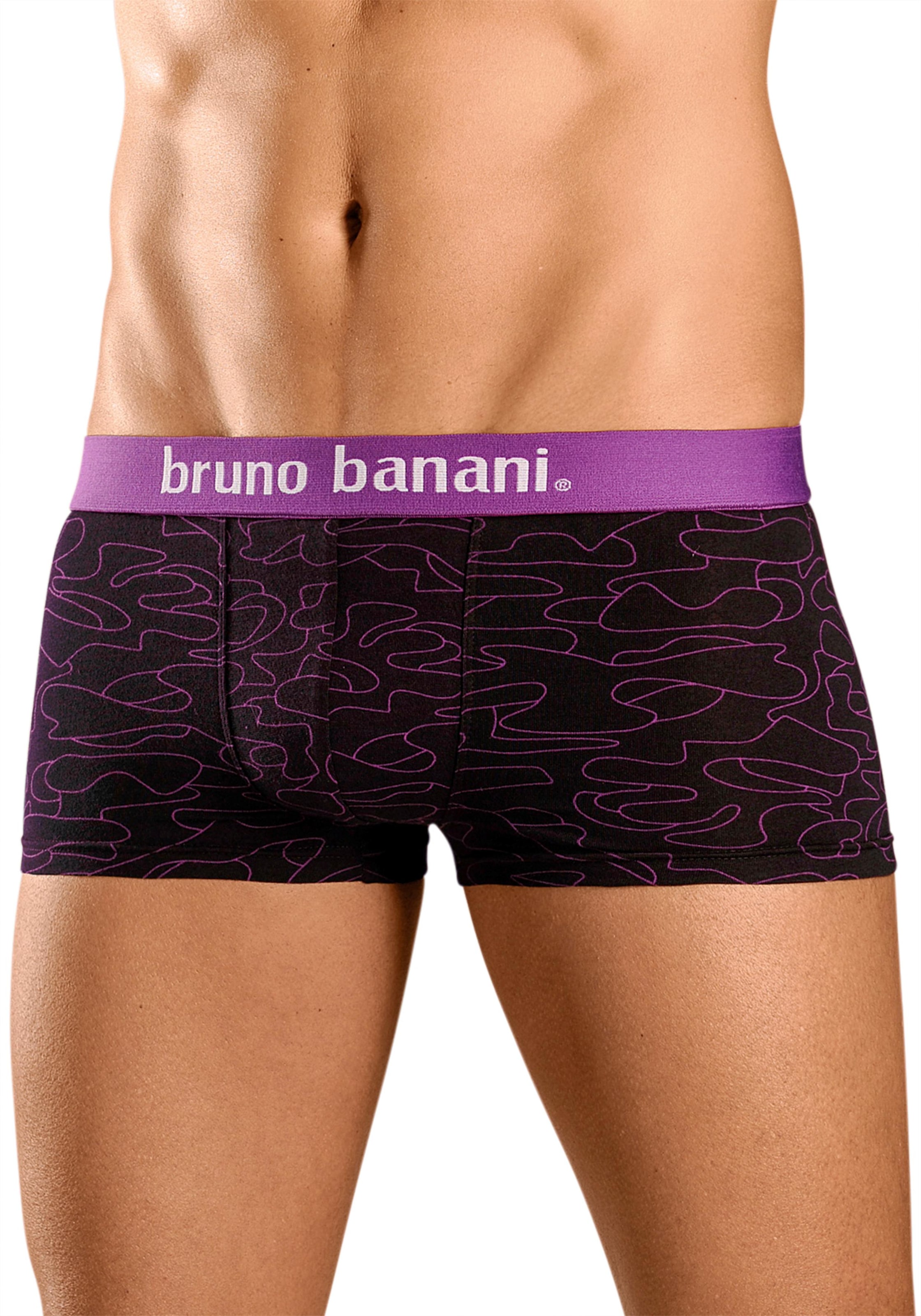 Bruno Banani Hipster, 4 Stk. knapp sitzende Boxershorts in uni oder gemustert aus Baumwollmischung