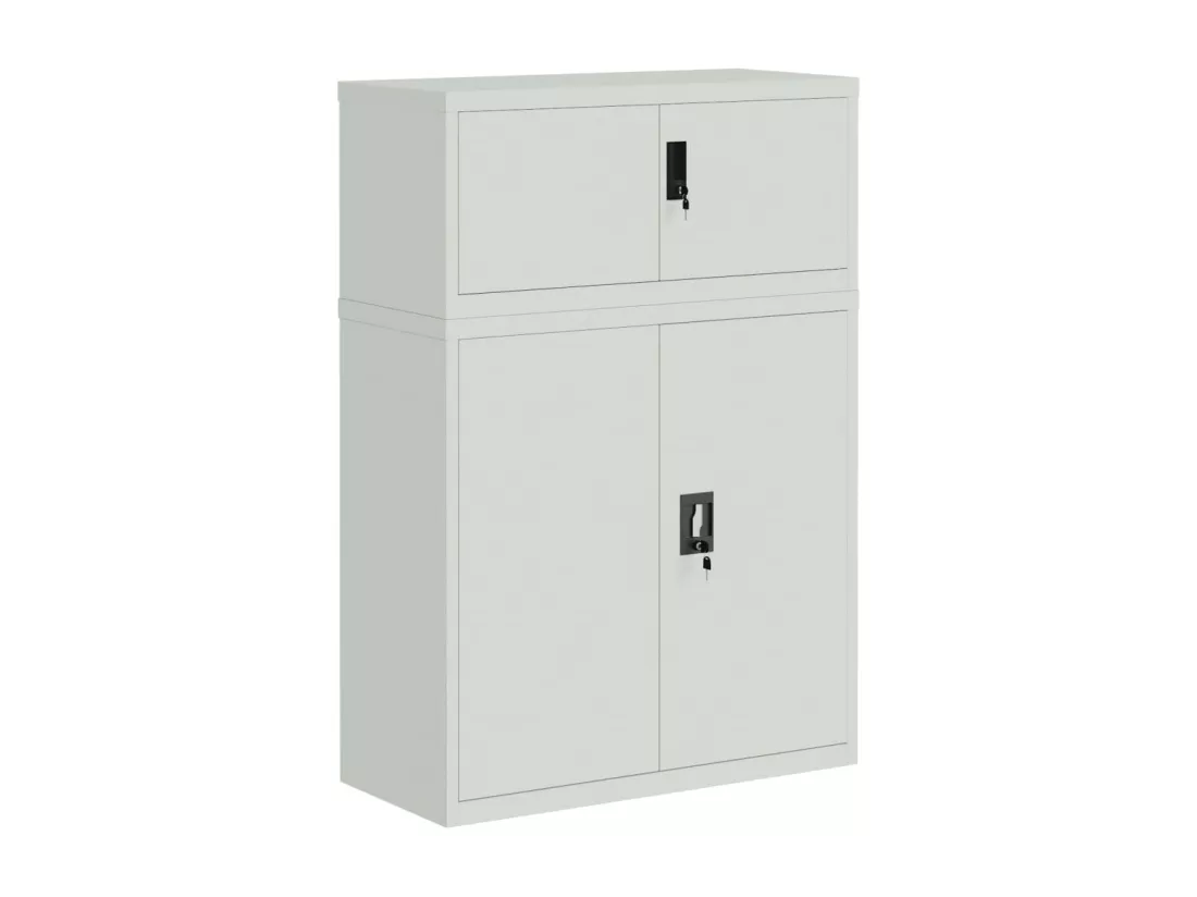 Classeur gris clair 90x40x130 cm acier