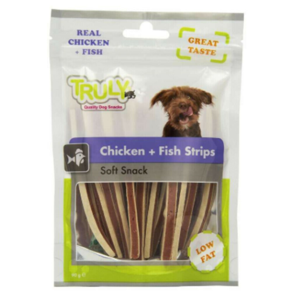 Truly Hondensnack Strips Chicken & Fish90 gr