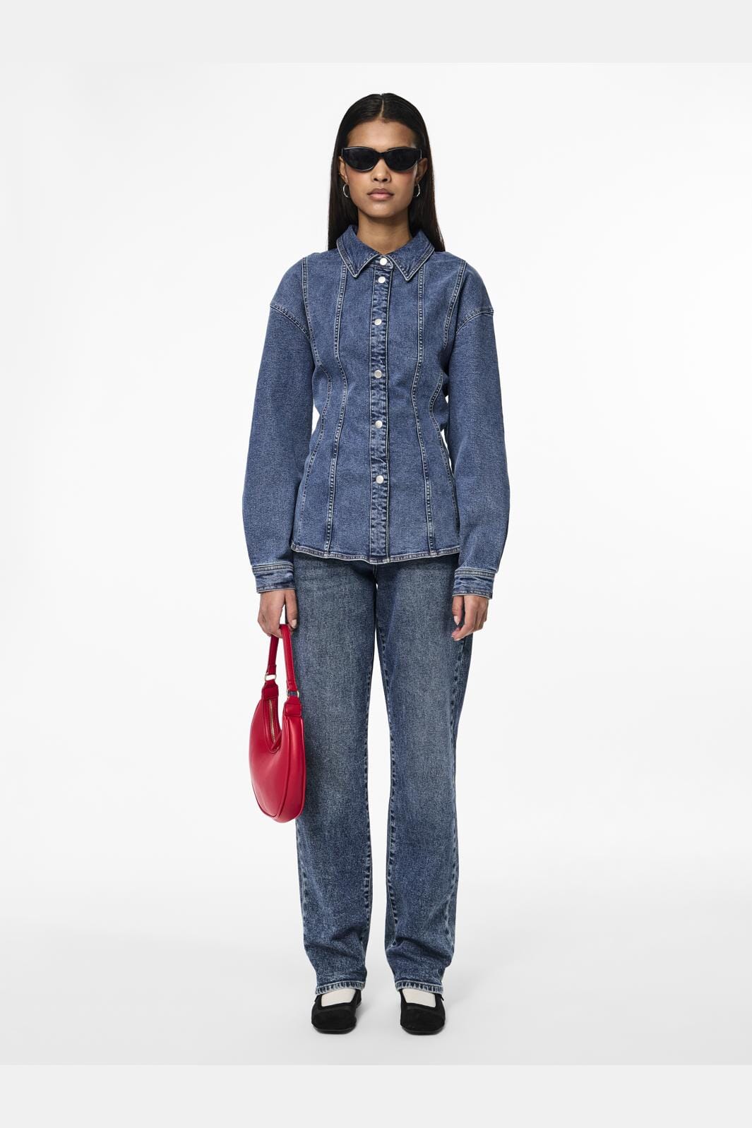 Pieces Pcginny Ls Denim Shirt Jit