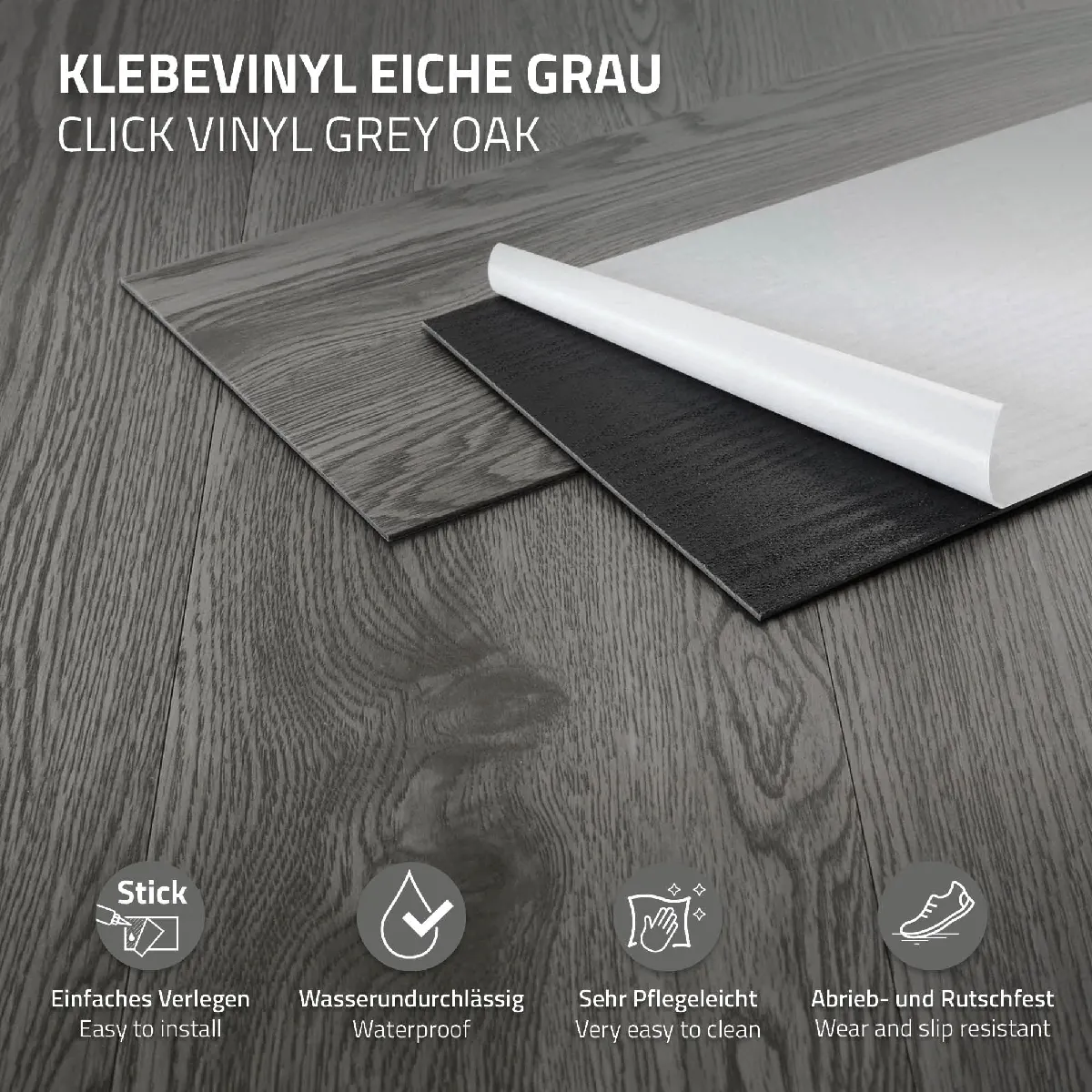 ML-Design Vinyle adhésif - Gris aspect chêne