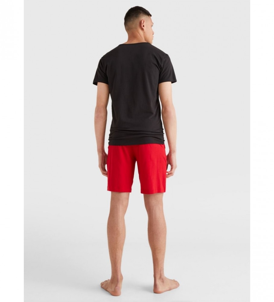 Conjunto de 3 camisetas de manga curta Tommy Hilfiger CN, nas cores branca, cinza e preta.