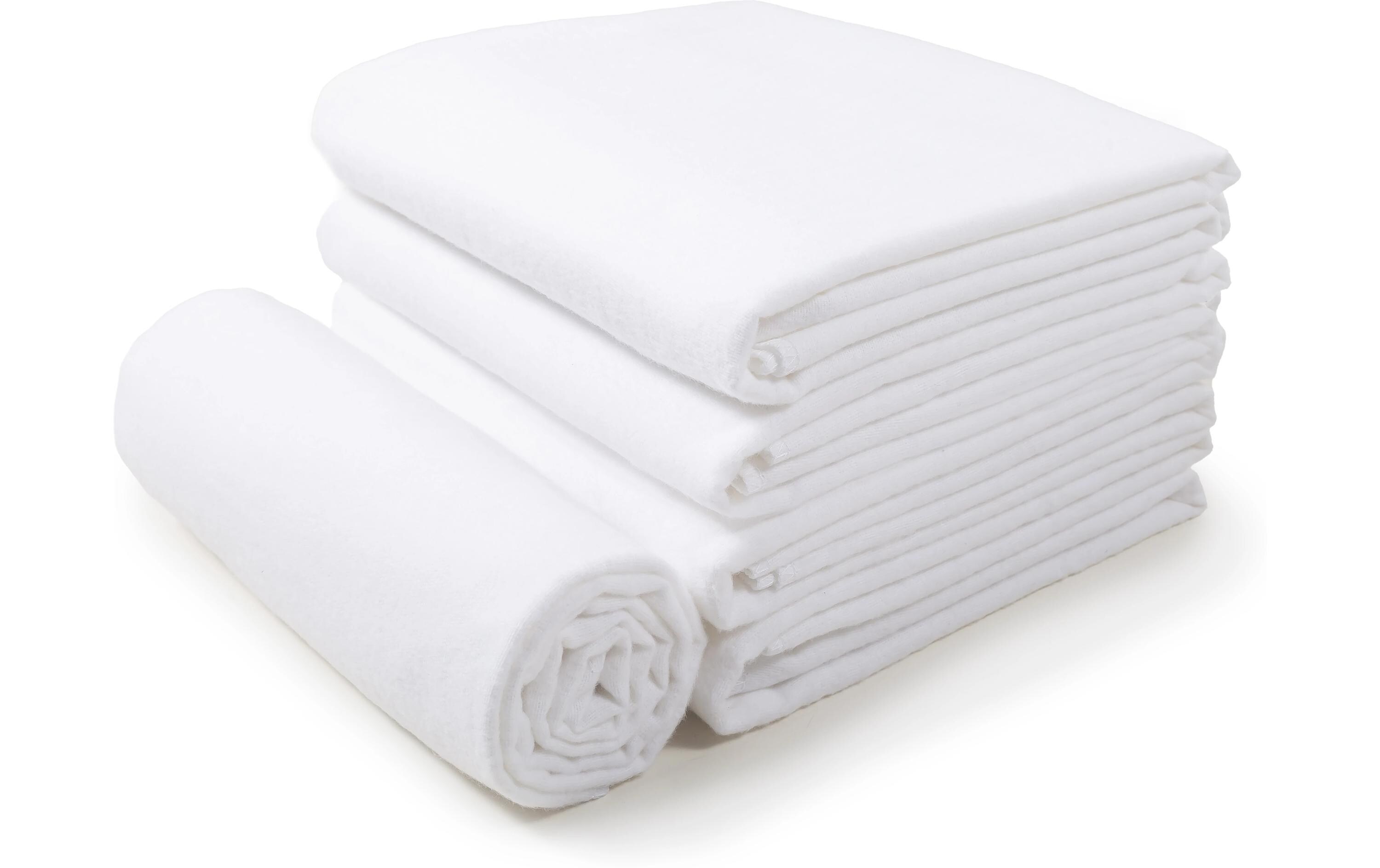Moltontuch 3-er Set 80 x 80 cm, WeissFlanell Mulltücher Set