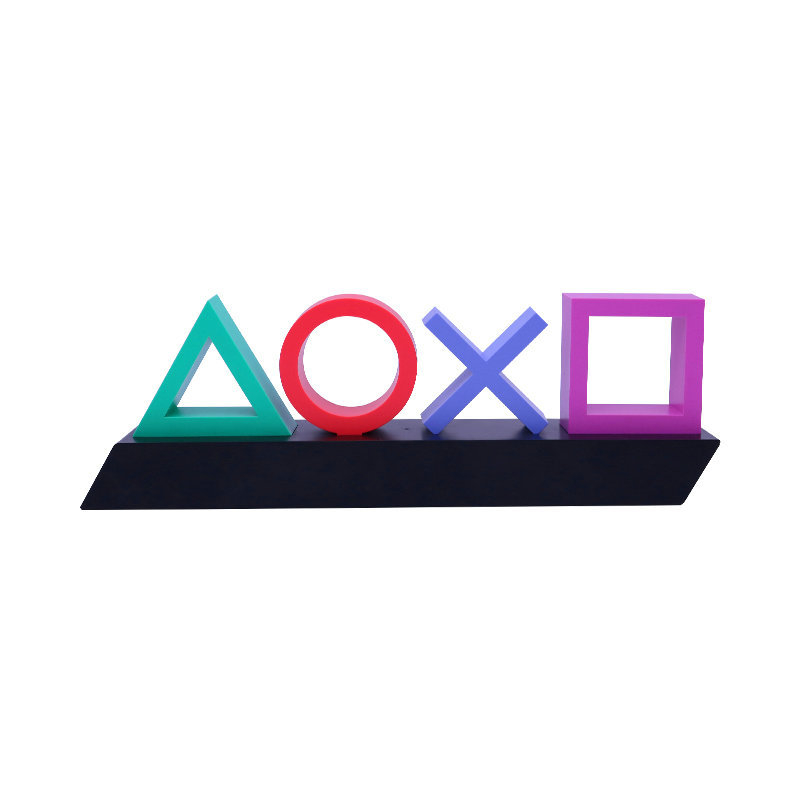 (30cm) Playstation Icons Leuchte Gaming Lampe Home Deko Beleuchtung mit Soundsteuerung   3 Leuchtmodi - Bunt