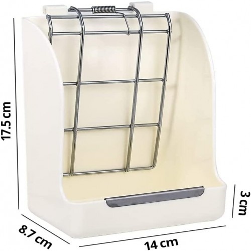 Alimentador Edipets de plástico branco para coelhos e roedores.